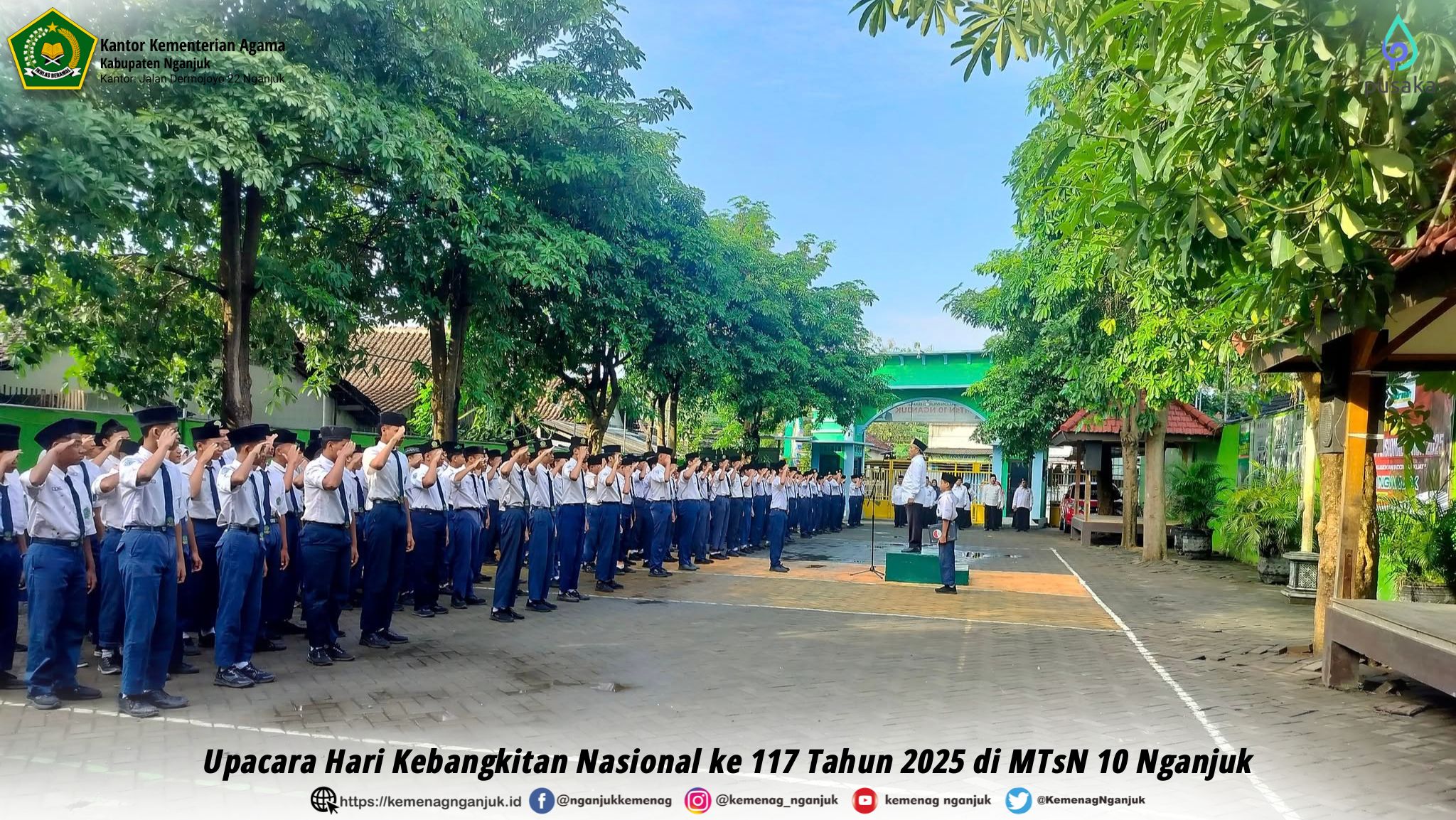Upacara Hari Kebangkitan Nasional ke 117 Tahun 2025 di MTsN 10 Nganjuk
