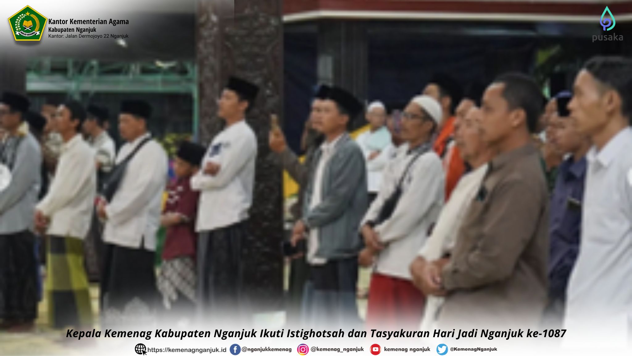 Kepala Kemenag Kabupaten Nganjuk Ikuti Istighotsah dan Tasyakuran Hari Jadi Nganjuk ke-1087