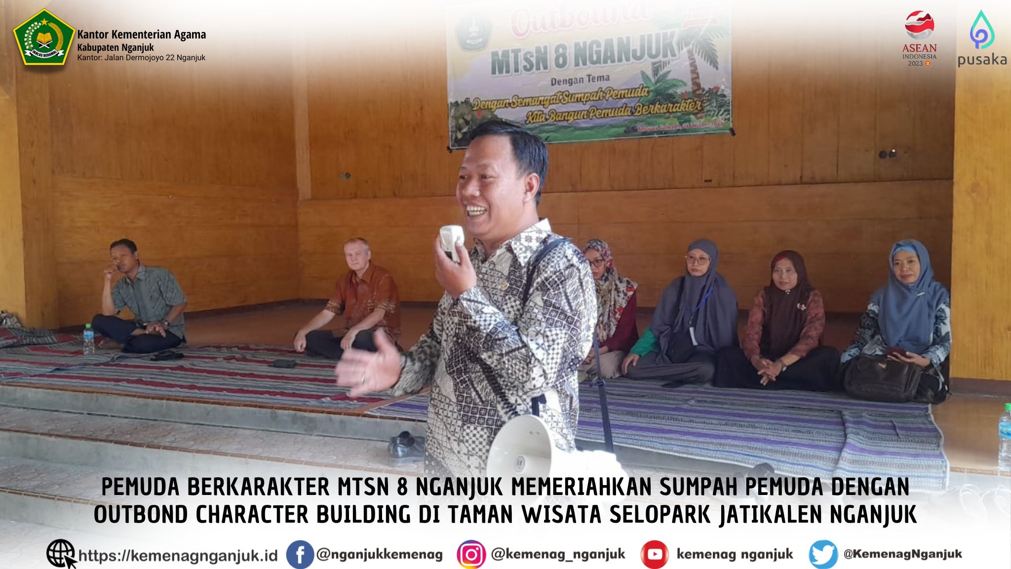 Pemuda Berkarakter MTsN 8 Nganjuk Memeriahkan Sumpah Pemuda dengan Outbond 