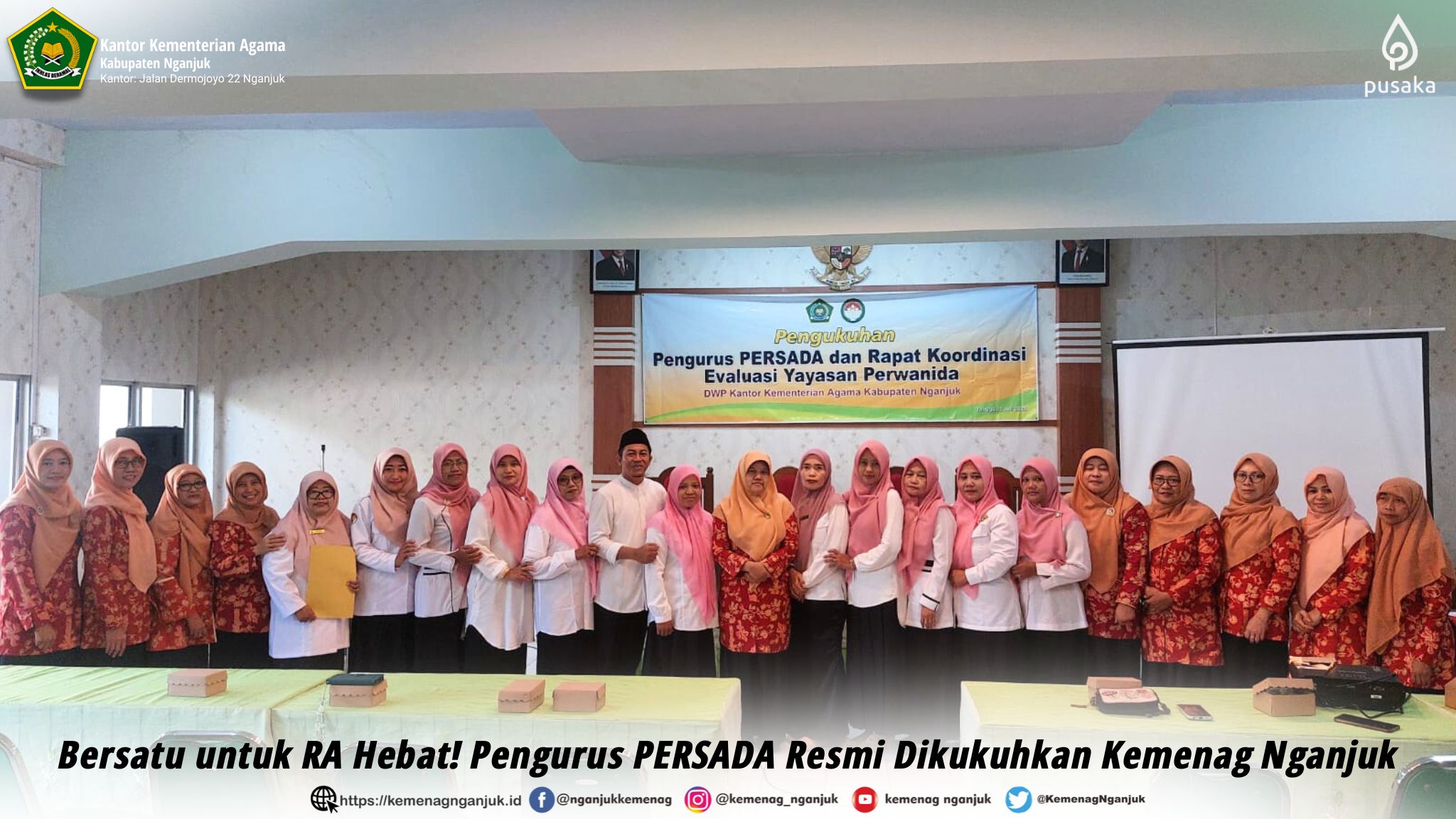 Bersatu untuk RA Hebat, Pengurus PERSADA Resmi Dikukuhkan Kemenag Nganjuk