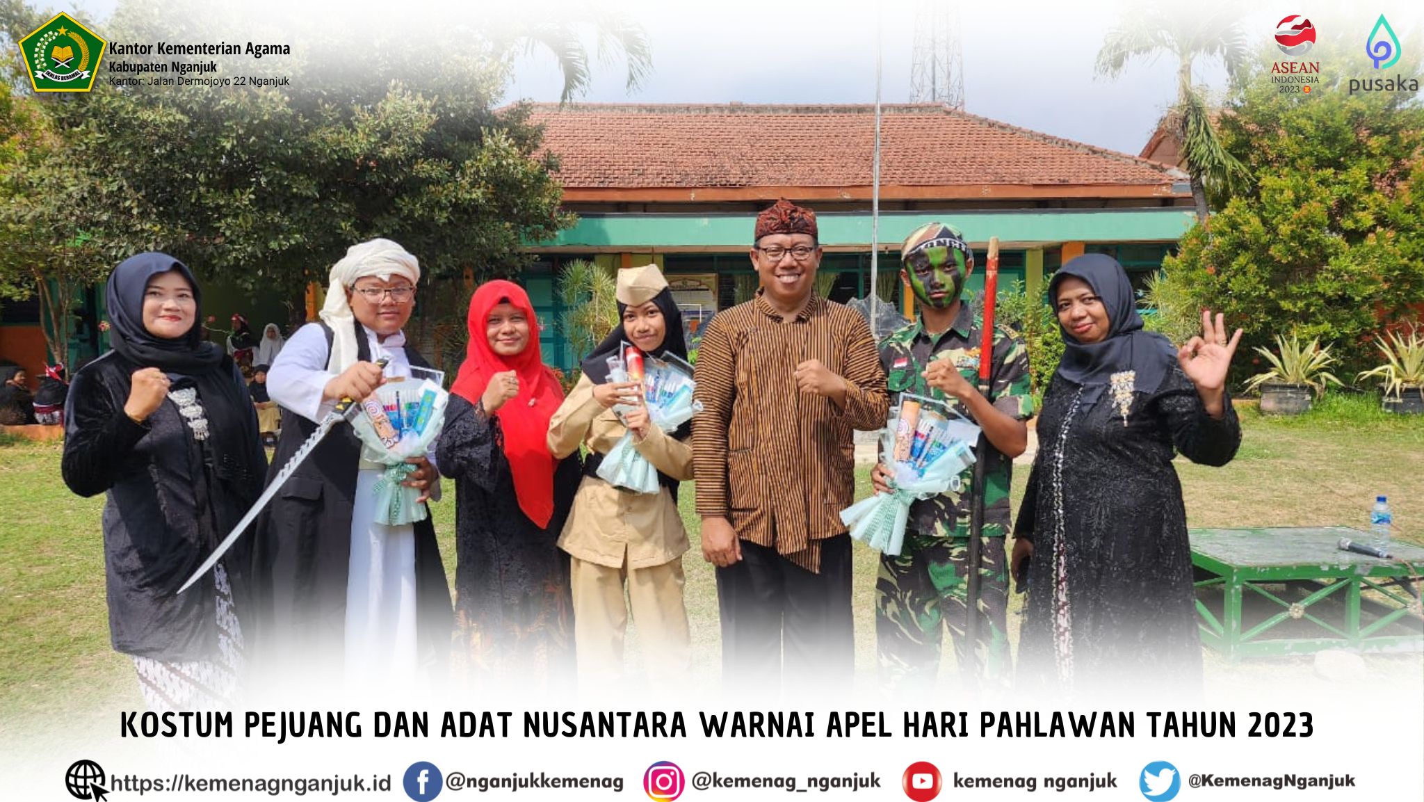 Kostum Pejuang dan Adat Nusantara Warnai Apel Hari Pahlawan Tahun 2023