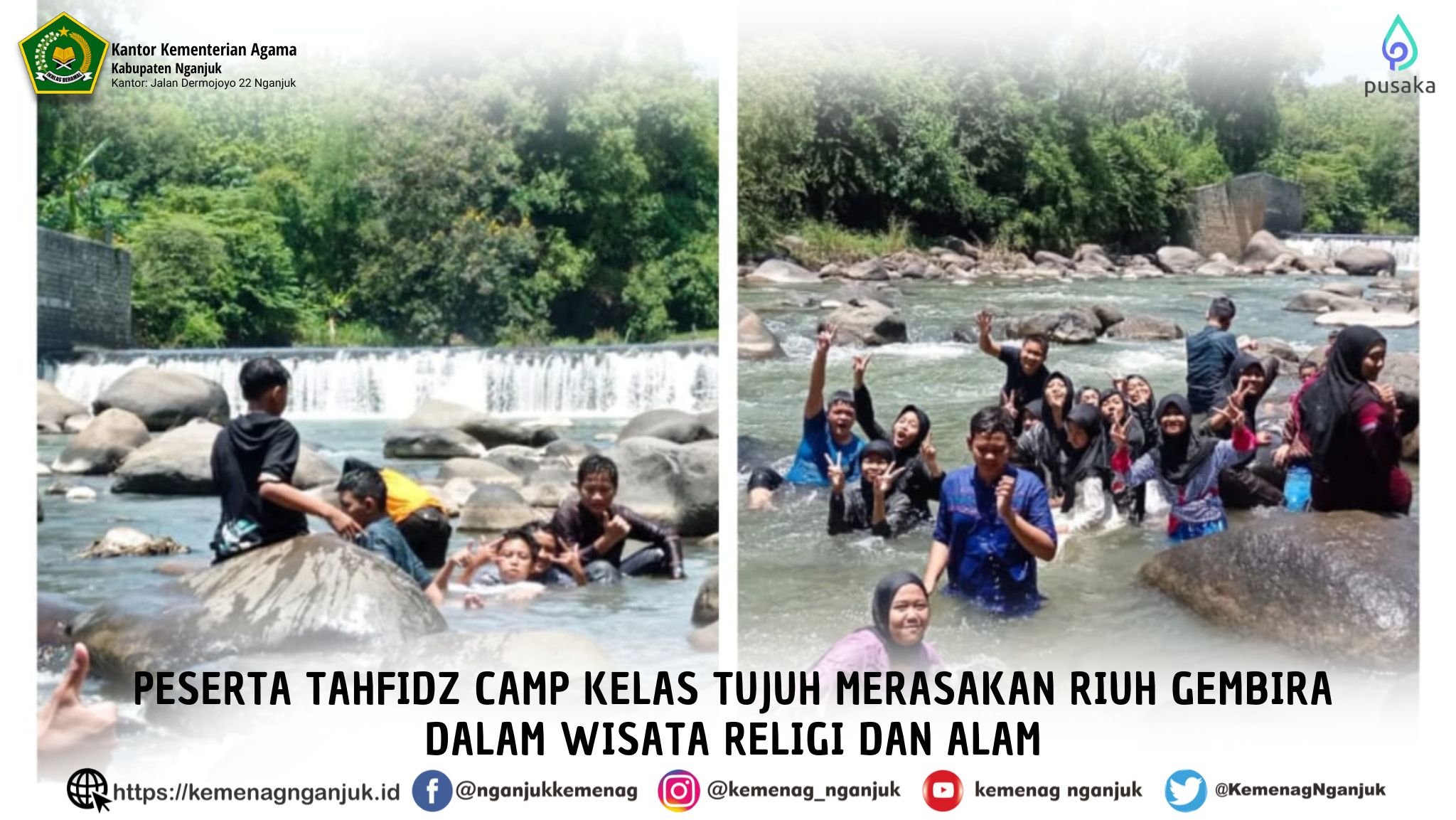 Peserta Tahfidz Camp Kelas Tujuh Merasakan Riuh Gembira dalam Wisata Religi dan Alam