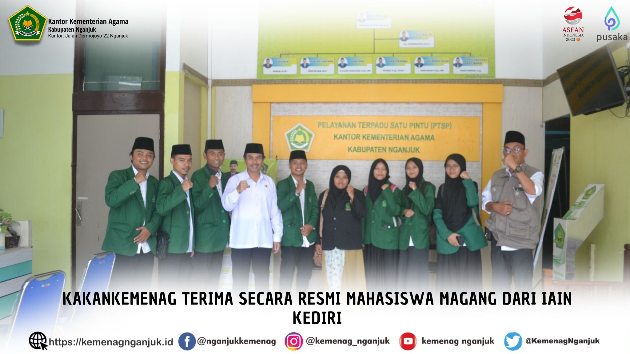 Kakankemenag Terima Secara Resmi Mahasiswa Magang dari IAIN Kediri