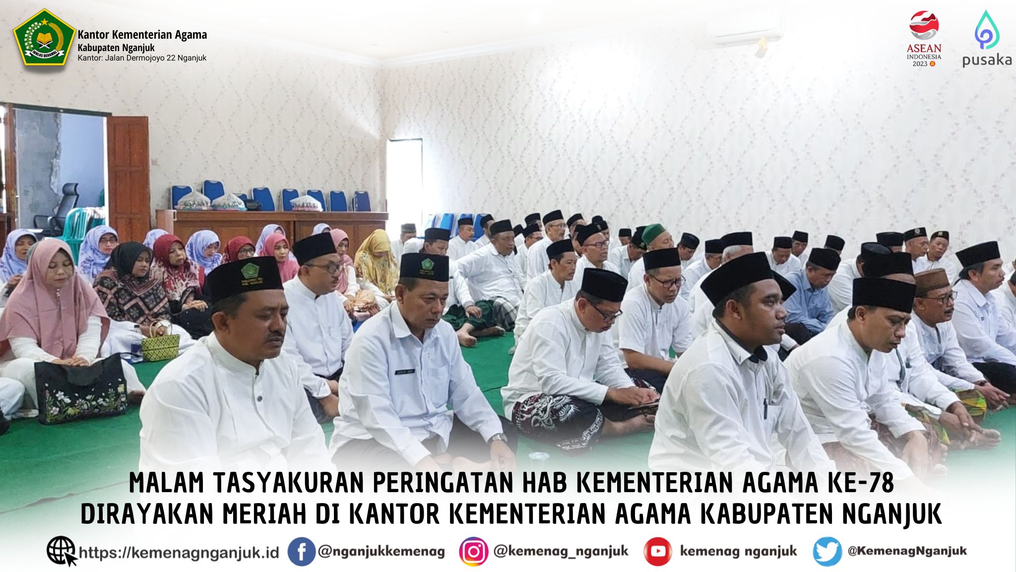 Malam Tasyakuran Peringatan HAB Kementerian Agama Ke-78 Dirayakan Meriah di Kemenag Nganjuk
