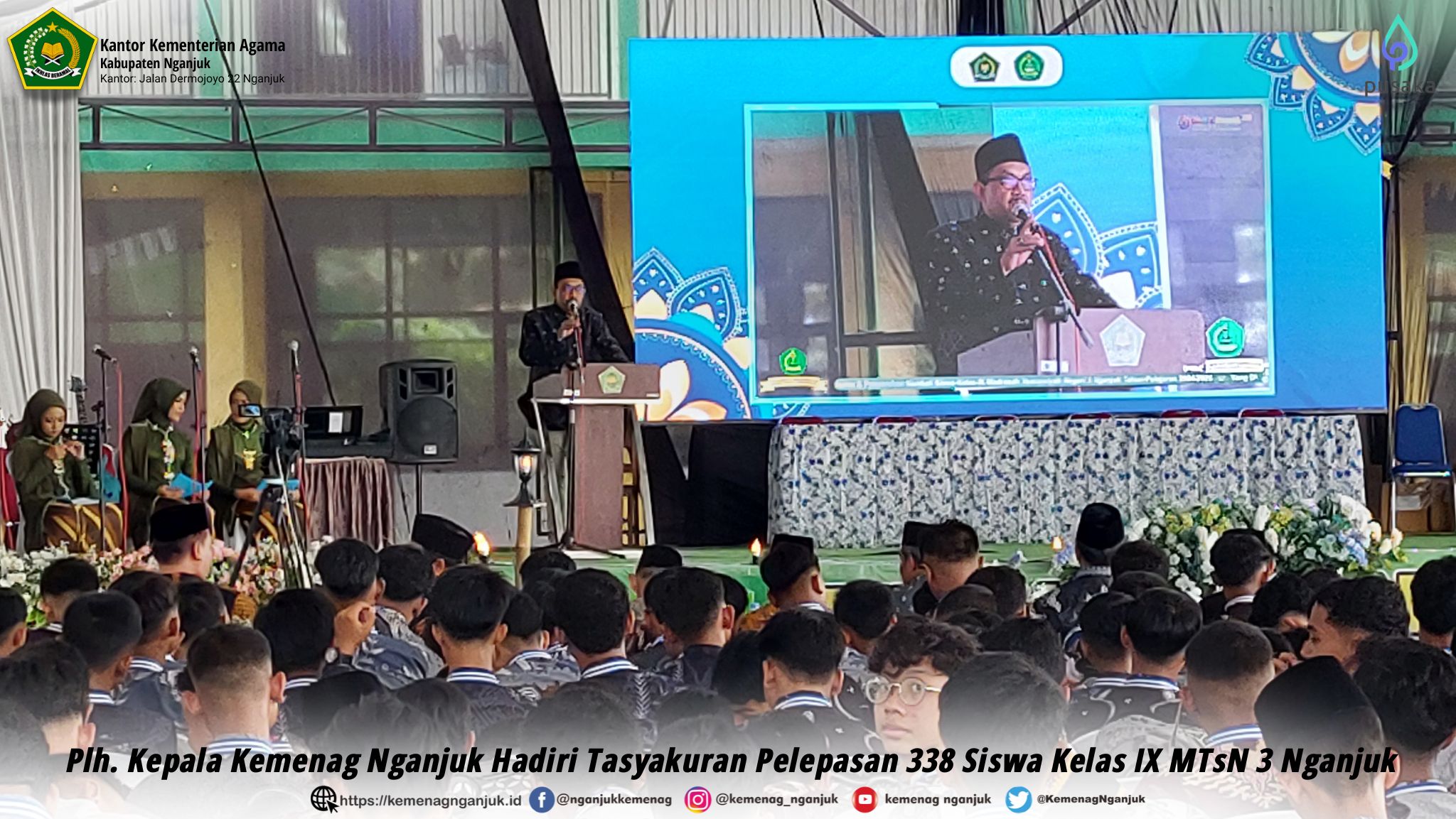 Plh. Kepala Kemenag Nganjuk Hadiri Tasyakuran Pelepasan 338 Siswa Kelas IX MTsN 3 Nganjuk